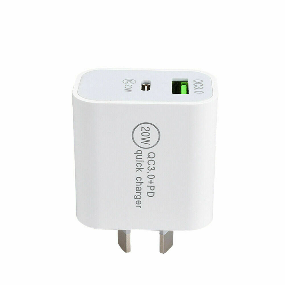 Wall Charger Fast PD Power Adapter DUAL USB Type C QC3.0 For Android iPhone iPad
